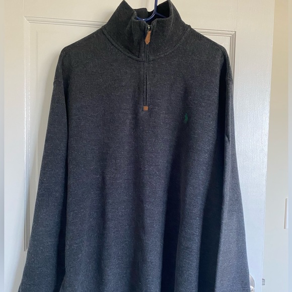 Men’s pullover sweater 1/4 front zipper by Polo. Size XL. Black. - Picture 5 of 5
